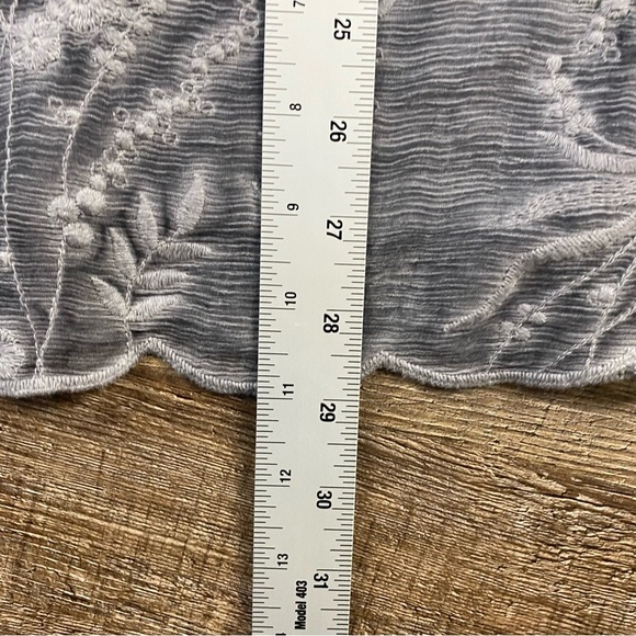 Soft Surroundings Tunic Top Women XL Gray Floral Embroidered Layer Silk Viscose - Picture 7 of 9